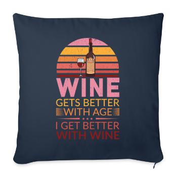 Wine Gets Better With Age Wine Toast - Sofa pillowcase 17,3'' x 17,3'' (45 x 45 cm) - navy - Front