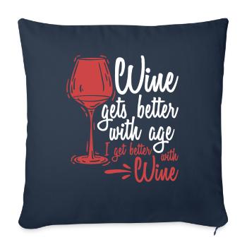 Wine Gets Better With Age Wine Toast - Sofa pillowcase 17,3'' x 17,3'' (45 x 45 cm) - navy - Front