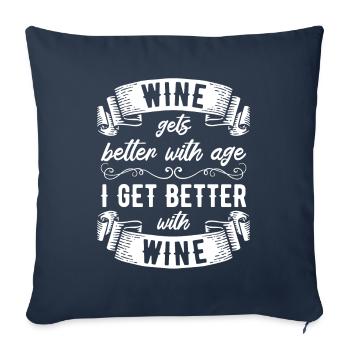 Wine Gets Better With Age Wine Toast - Sofa pillowcase 17,3'' x 17,3'' (45 x 45 cm) - navy - Front