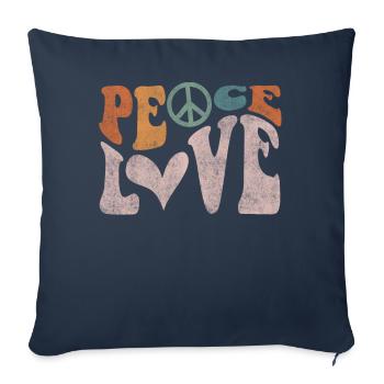 Love of peace, peace - Sofa pillowcase 17,3'' x 17,3'' (45 x 45 cm) - navy - Front