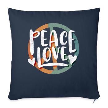 Love of peace, peace - Sofa pillowcase 17,3'' x 17,3'' (45 x 45 cm) - navy - Front