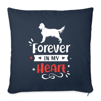 Setter irlandais pour toujours dans mon cœur - Housse de coussin décorative 45 x 45 cm - bleu marine - Devant