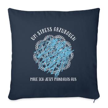 Chemise de sommeil anti-stress Drôles de dictons - Housse de coussin décorative 45 x 45 cm - bleu marine - Devant