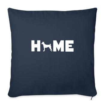 Sentez-vous bien chez vous Basenji - Housse de coussin décorative 45 x 45 cm - bleu marine - Devant
