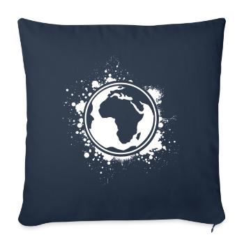 Earth's globe - Sofa pillowcase 17,3'' x 17,3'' (45 x 45 cm) - navy - Front