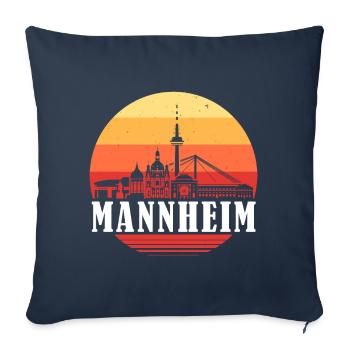 Mannheim Retro Skyline - Sofakissenbezug 45 x 45 cm - Navy - Vorne