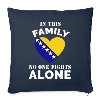 Bosnia Family Spruch - Sofa pillowcase 17,3'' x 17,3'' (45 x 45 cm) - navy - Front