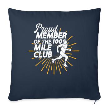 100 Mile Club Ultra Run Trail Running Ultrarunners - Sofa pillowcase 17,3'' x 17,3'' (45 x 45 cm) - navy - Front