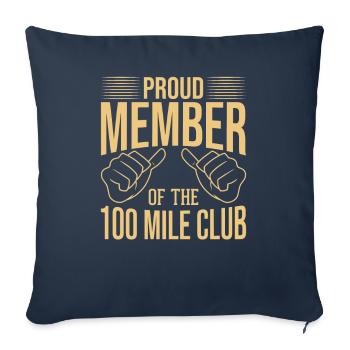 100 Mile Club Ultra Run Trail Running Ultrarunners - Sofa pillowcase 17,3'' x 17,3'' (45 x 45 cm) - navy - Front