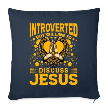 Introverted but willing to discuss Jesus - Sofakissenbezug 45 x 45 cm - Navy - Vorne