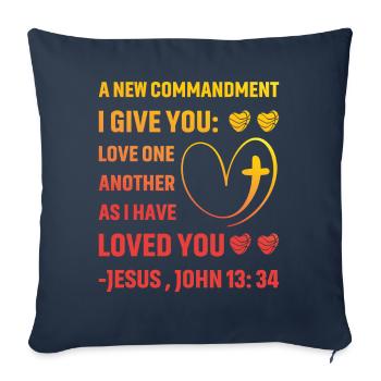 Citation du christianisme - Housse de coussin décorative 45 x 45 cm - bleu marine - Devant