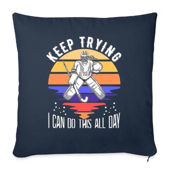 Field Hockey Goalie Hockey Goalie Saying - Sofa pillowcase 17,3'' x 17,3'' (45 x 45 cm) - navy - Front