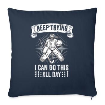 Field Hockey Goalie Hockey Goalie Saying - Sofa pillowcase 17,3'' x 17,3'' (45 x 45 cm) - navy - Front