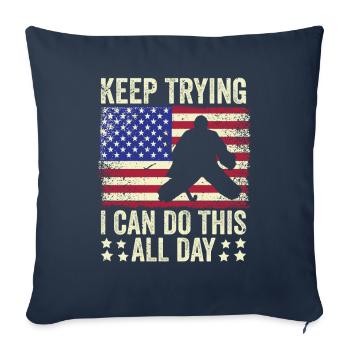 Field Hockey Goalie Hockey Goalie Saying - Sofa pillowcase 17,3'' x 17,3'' (45 x 45 cm) - navy - Front