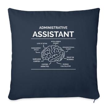 Adjointe administrative - Housse de coussin décorative 45 x 45 cm - bleu marine - Devant