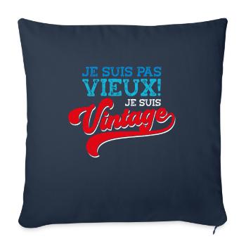 Homme Vieux Papy Fête Des Grands-Pères - Housse de coussin décorative 45 x 45 cm - bleu marine - Devant