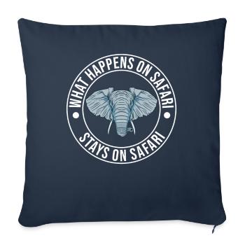 Que se passe-t-il sur Safari reste sur Safari Africa - Housse de coussin décorative 45 x 45 cm - bleu marine - Devant