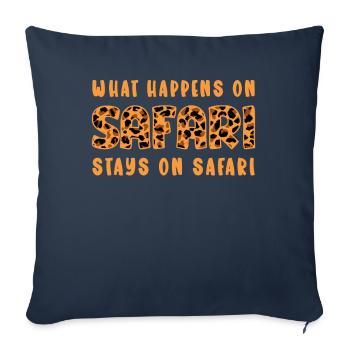 Que se passe-t-il sur Safari reste sur Safari Africa - Housse de coussin décorative 45 x 45 cm - bleu marine - Devant
