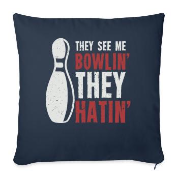 Bowling, Bowler Bowling Player Pin - Sofa pillowcase 17,3'' x 17,3'' (45 x 45 cm) - navy - Front