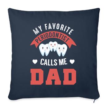 Dentiste, parodontiste - Housse de coussin décorative 45 x 45 cm - bleu marine - Devant