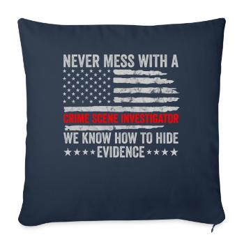 Forensic Technician Crime Scene Investigator Forensic Sentence - Sofa pillowcase 17,3'' x 17,3'' (45 x 45 cm) - navy - Front