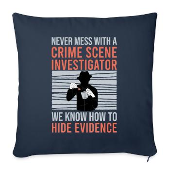 Forensic Technician Crime Scene Investigator Forensic Sentence - Sofa pillowcase 17,3'' x 17,3'' (45 x 45 cm) - navy - Front