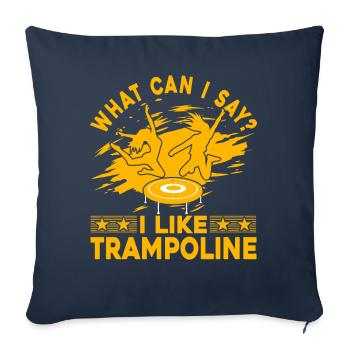 Que puis-je dire ? J’aime Trampoline - Housse de coussin décorative 45 x 45 cm - bleu marine - Devant