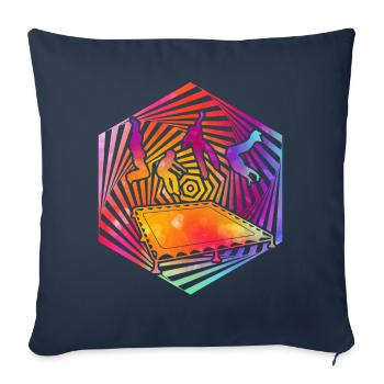 Trampoline - Housse de coussin décorative 45 x 45 cm - bleu marine - Devant