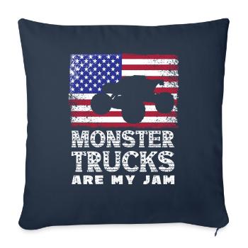 Monster Trucks Are My Jam Monster Truck Show - Sofa pillowcase 17,3'' x 17,3'' (45 x 45 cm) - navy - Front