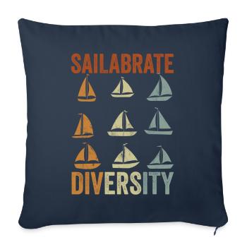 Lustiger Segelboot Spruch für den Bootkapitän - Sofakissenbezug 45 x 45 cm - Navy - Vorne