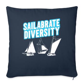Lustiger Segelboot Spruch für den Bootkapitän - Sofakissenbezug 45 x 45 cm - Navy - Vorne