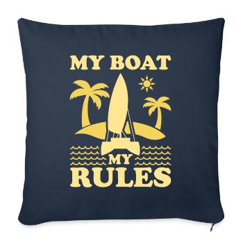 Catamaran Sailor My Boat My Rules - Sofa pillowcase 17,3'' x 17,3'' (45 x 45 cm) - navy - Front