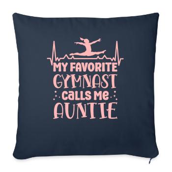 Ma gymnaste préférée m’appelle Tante Gymnastique - Housse de coussin décorative 45 x 45 cm - bleu marine - Devant