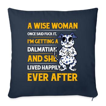 Drôle de dicton dalmate - Housse de coussin décorative 45 x 45 cm - bleu marine - Devant