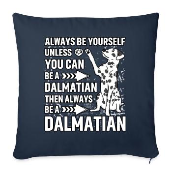 Drôle de dicton dalmate - Housse de coussin décorative 45 x 45 cm - bleu marine - Devant