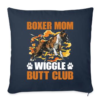 Boxer Mom Wiggle Butt Club - Sofa pillowcase 17,3'' x 17,3'' (45 x 45 cm) - navy - Front