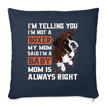 Boxer Bébé Boxer Maman - Housse de coussin décorative 45 x 45 cm - bleu marine - Devant