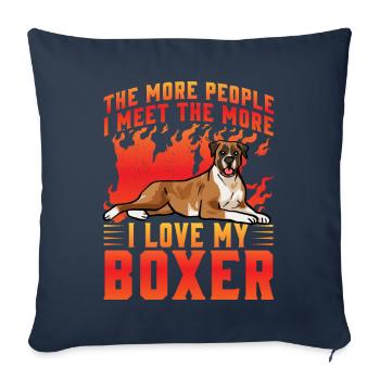 The more People I meet the more I love my Boxer - Sofa pillowcase 17,3'' x 17,3'' (45 x 45 cm) - navy - Front