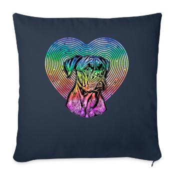 Boxer Rétro - Housse de coussin décorative 45 x 45 cm - bleu marine - Devant