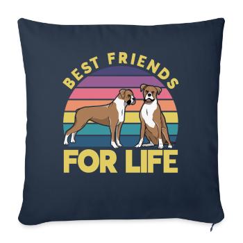 Best friends for Life Boxer - Sofa pillowcase 17,3'' x 17,3'' (45 x 45 cm) - navy - Front