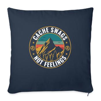 Geocaching drôle Geocacher cache Swags Not - Housse de coussin décorative 45 x 45 cm - bleu marine - Devant