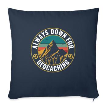 Geocaching drôle de géocacheur toujours en panne pour - Housse de coussin décorative 45 x 45 cm - bleu marine - Devant