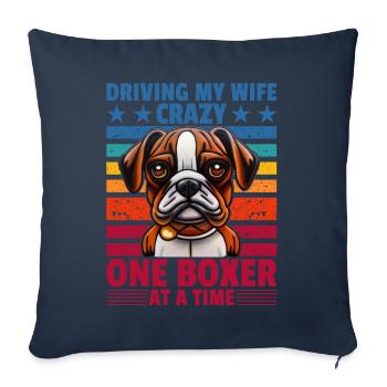 Rendre ma femme folle un boxeur à la fois - Housse de coussin décorative 45 x 45 cm - bleu marine - Devant