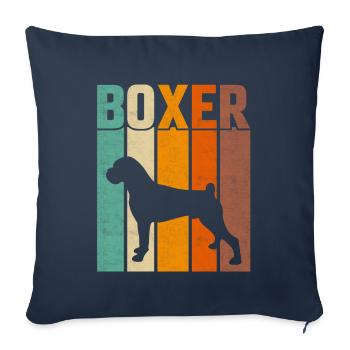 Boxer Rétro - Housse de coussin décorative 45 x 45 cm - bleu marine - Devant