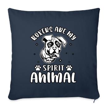 Les boxeurs sont mon animal spirituel - Housse de coussin décorative 45 x 45 cm - bleu marine - Devant
