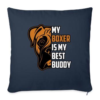 My boxer is my best buddy - Sofa pillowcase 17,3'' x 17,3'' (45 x 45 cm) - navy - Front