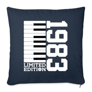 PIANO POUR LE 43E ANNIVERSAIRE PIANO ÉDITION LIMITÉE 1983 - Housse de coussin décorative 45 x 45 cm - bleu marine - Devant