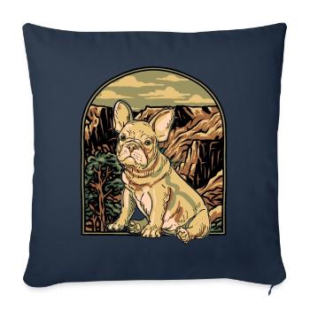 French Bulldog - Sofa pillowcase 17,3'' x 17,3'' (45 x 45 cm) - navy - Front