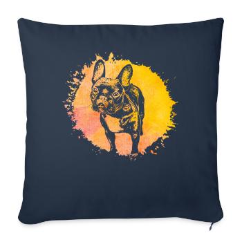 French Bulldog - Sofa pillowcase 17,3'' x 17,3'' (45 x 45 cm) - navy - Front