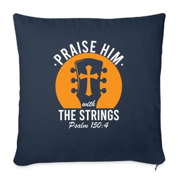Praise him with the strings of Christian church music - Sofa pillowcase 17,3'' x 17,3'' (45 x 45 cm) - navy - Front